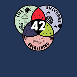 Свитшот хлопковый мужской Life Universe Everything, цвет: тёмно-синий — фото 2