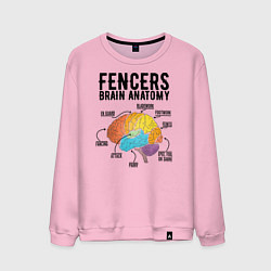 Свитшот хлопковый мужской Fences Brain Anatomy, цвет: светло-розовый