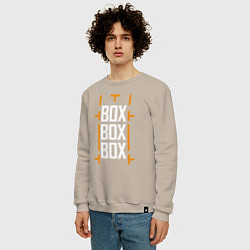 Свитшот хлопковый мужской Box box box, цвет: миндальный — фото 2