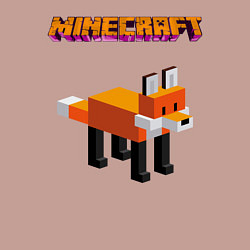 Свитшот хлопковый мужской Minecraft - лиса, цвет: пыльно-розовый — фото 2