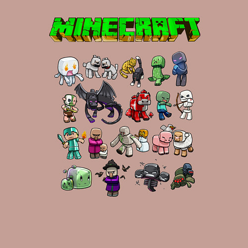 Мужской свитшот Minecraft / Пыльно-розовый – фото 3