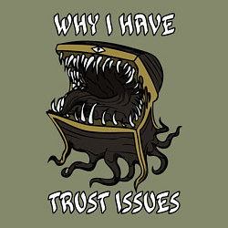 Свитшот хлопковый мужской Why I Have Trust Issues, цвет: авокадо — фото 2