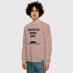 Свитшот хлопковый мужской Crouch Bind Set, цвет: пыльно-розовый — фото 2