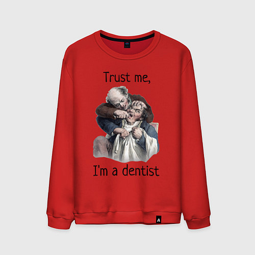Мужской свитшот Trust me, I'm a dentist / Красный – фото 1