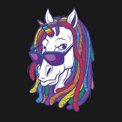 Свитшот хлопковый мужской Rasta Unicorn, цвет: черный — фото 2