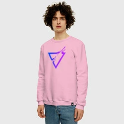 Свитшот хлопковый мужской Liquid Triangle, цвет: светло-розовый — фото 2