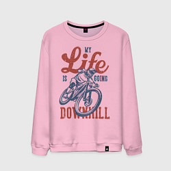 Свитшот хлопковый мужской My Life is Going Downhill, цвет: светло-розовый