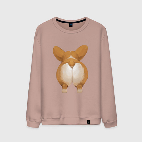 Мужской свитшот Корги / Пыльно-розовый – фото 1