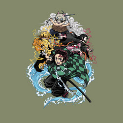 Свитшот хлопковый мужской KIMETSU NO YAIBA, цвет: авокадо — фото 2