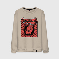 Свитшот хлопковый мужской Metallica, цвет: миндальный