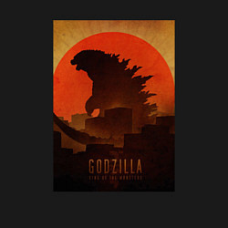 Свитшот хлопковый мужской Godzilla and red sun, цвет: черный — фото 2