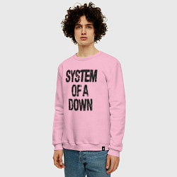 Свитшот хлопковый мужской System of a down, цвет: светло-розовый — фото 2
