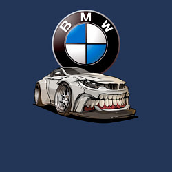 Свитшот хлопковый мужской BMW оскал, цвет: тёмно-синий — фото 2