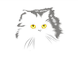 Свитшот хлопковый мужской Грозовой, кошак пушистый, цвет: белый — фото 2