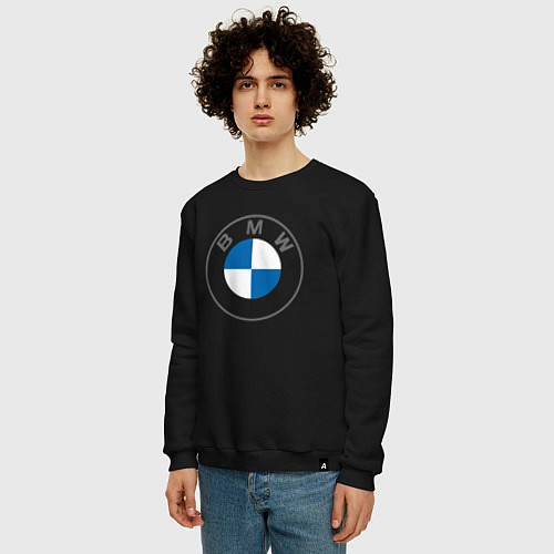 Мужской свитшот BMW LOGO 2020 / Черный – фото 3
