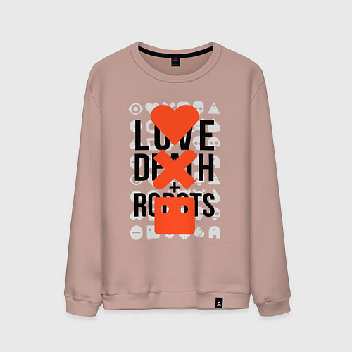 Мужской свитшот LOVE DEATH ROBOTS LDR / Пыльно-розовый – фото 1