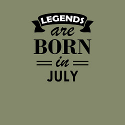 Свитшот хлопковый мужской Legends are born in july, цвет: авокадо — фото 2