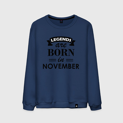 Мужской свитшот Legends are born in November / Тёмно-синий – фото 1
