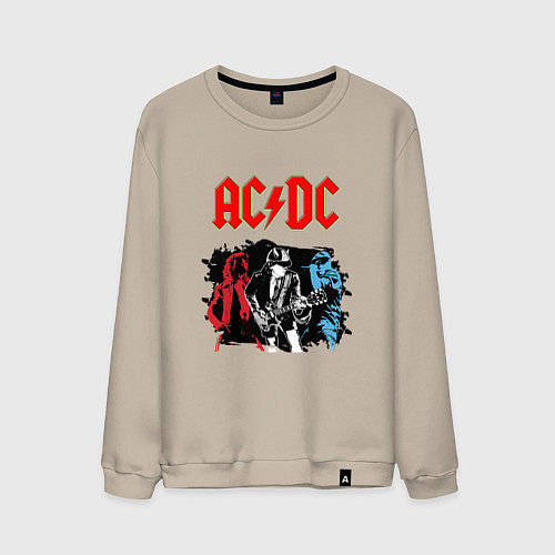 Мужской свитшот ACDC / Миндальный – фото 1