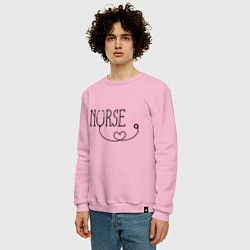Свитшот хлопковый мужской Nurse, цвет: светло-розовый — фото 2