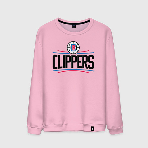 Мужской свитшот Los Angeles Clippers 1 / Светло-розовый – фото 1