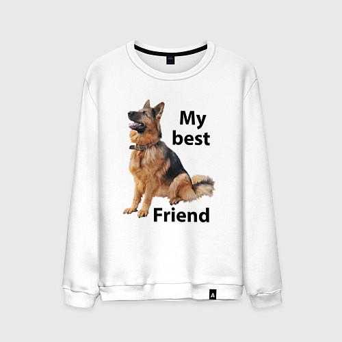 Мужской свитшот Овчарка / Белый – фото 1