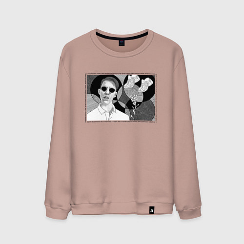 Мужской свитшот Тима Белорусских: Мокрые кроссы / Пыльно-розовый – фото 1