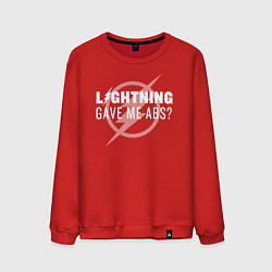 Свитшот хлопковый мужской Lightning Gave Me Abs?, цвет: красный
