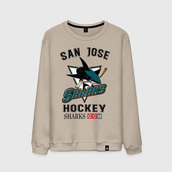 Свитшот хлопковый мужской SAN JOSE SHARKS, цвет: миндальный