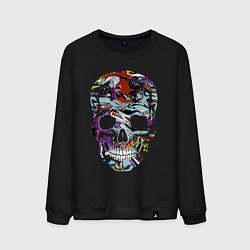 Свитшот хлопковый мужской Skull 2055, цвет: черный