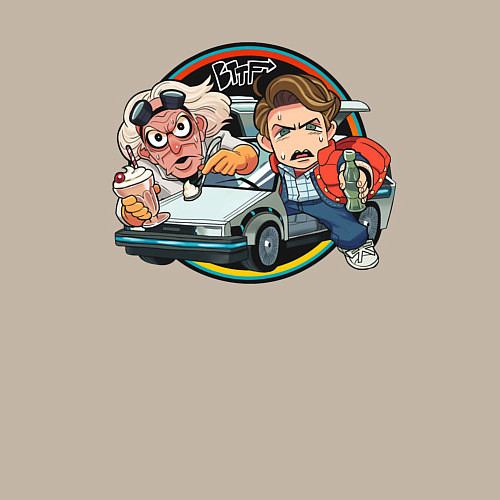 Мужской свитшот Back to the Future / Миндальный – фото 3