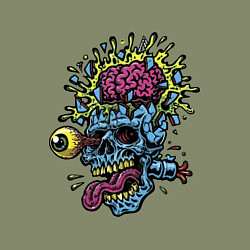 Свитшот хлопковый мужской The explosion of the brain, цвет: авокадо — фото 2