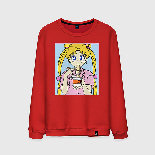 Мужской свитшот Sailor Moon Usagi Tsukino / Красный – фото 1