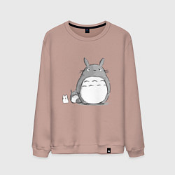 Свитшот хлопковый мужской Тоторо, цвет: пыльно-розовый