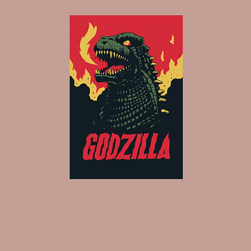 Мужской свитшот Godzilla / Пыльно-розовый – фото 3