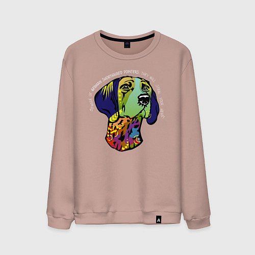 Мужской свитшот Берегись курцхаара / Пыльно-розовый – фото 1