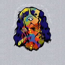 Свитшот хлопковый мужской Берегись кавалер кинг спаниеля, цвет: меланж — фото 2