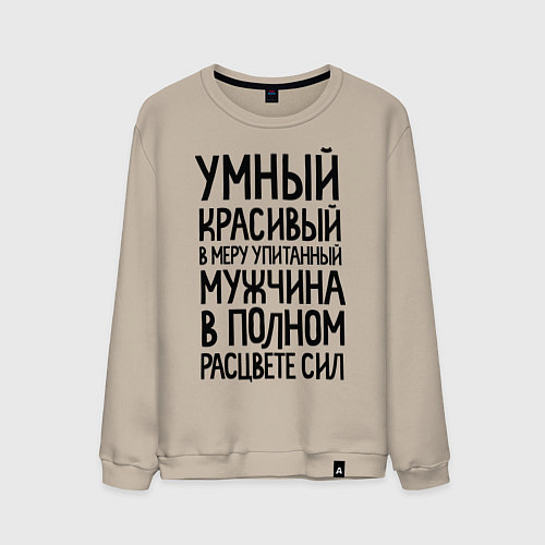 Мужской свитшот В меру упитанный мужчина / Миндальный – фото 1