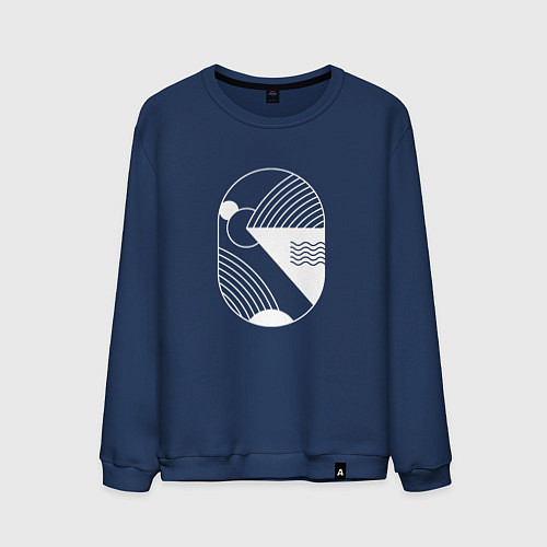 Мужской свитшот Абстрактный минимализм / Тёмно-синий – фото 1
