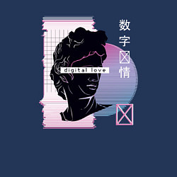 Свитшот хлопковый мужской Vaporwave Digital Love, цвет: тёмно-синий — фото 2