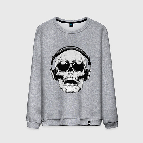 Мужской свитшот Skull Music lover / Меланж – фото 1