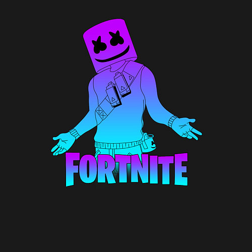 Мужской свитшот FORTNITE x MARSHMELLO / Черный – фото 3