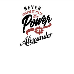 Свитшот хлопковый мужской Недооценивай силу Александра, цвет: белый — фото 2