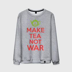 Свитшот хлопковый мужской Make tea not war, цвет: меланж