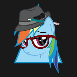 Свитшот хлопковый мужской Rainbow Dash hipster, цвет: черный — фото 2