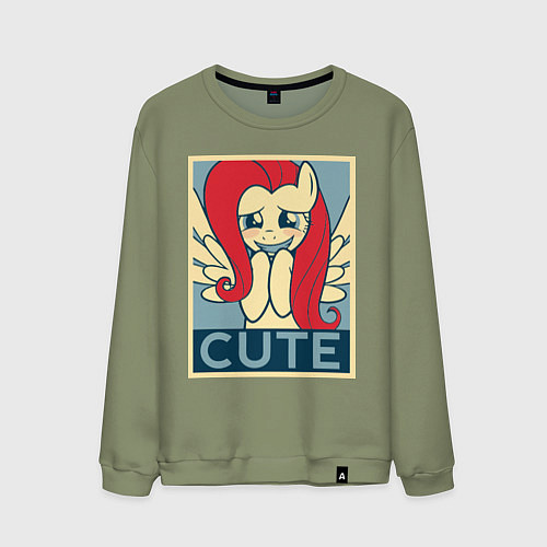 Мужской свитшот Fluttershy cute / Авокадо – фото 1