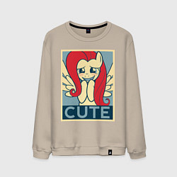 Свитшот хлопковый мужской Fluttershy cute, цвет: миндальный