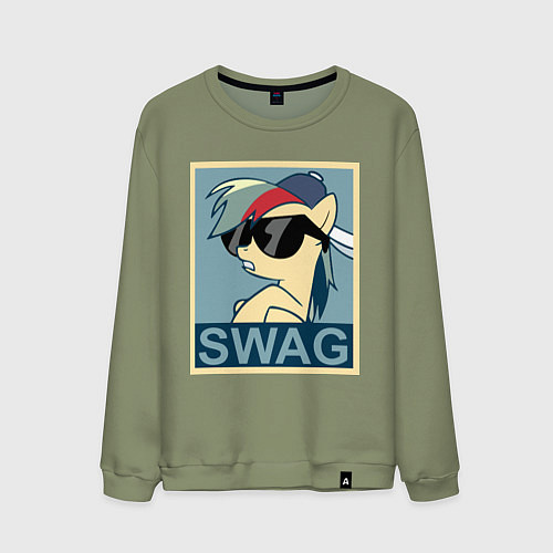 Мужской свитшот Rainbow Dash swag / Авокадо – фото 1
