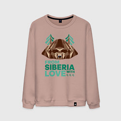 Свитшот хлопковый мужской Из Сибири с любовью, цвет: пыльно-розовый