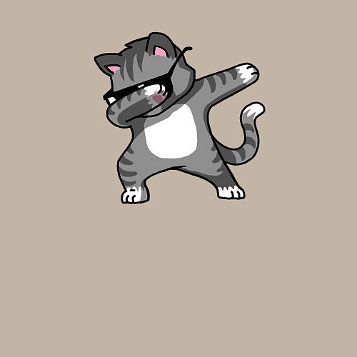 Мужской свитшот Котик dub / Миндальный – фото 3